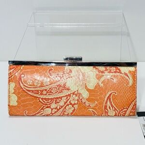 NWT Y2K New Directions Reptile Texture Coral Paisley Wallet Clutch 8x4
